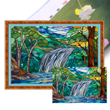 Load image into Gallery viewer, Glass Painting-Landscape And River - 60*40CM 11CT Stamped Cross Stitch
