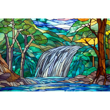 Load image into Gallery viewer, Glass Painting-Landscape And River - 60*40CM 11CT Stamped Cross Stitch
