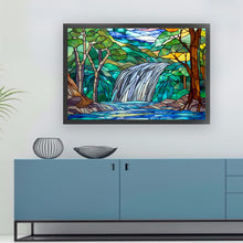 Load image into Gallery viewer, Glass Painting-Landscape And River - 60*40CM 11CT Stamped Cross Stitch
