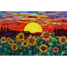 Load image into Gallery viewer, Glass Painting - Sunflower Sunset - 60*40CM 11CT Stamped Cross Stitch
