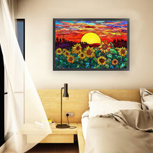 Load image into Gallery viewer, Glass Painting - Sunflower Sunset - 60*40CM 11CT Stamped Cross Stitch
