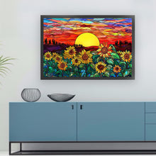 Load image into Gallery viewer, Glass Painting - Sunflower Sunset - 60*40CM 11CT Stamped Cross Stitch
