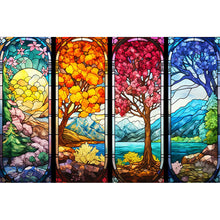 Load image into Gallery viewer, Glass Painting-Four Seasons Tree - 60*40CM 11CT Stamped Cross Stitch
