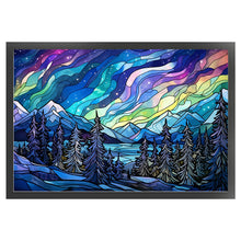 Load image into Gallery viewer, Glass Painting-Aurora Landscape - 60*40CM 11CT Stamped Cross Stitch
