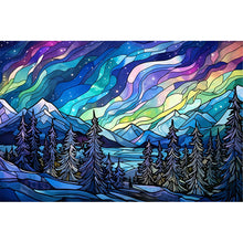 Load image into Gallery viewer, Glass Painting-Aurora Landscape - 60*40CM 11CT Stamped Cross Stitch
