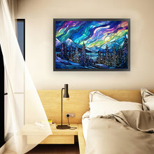 Load image into Gallery viewer, Glass Painting-Aurora Landscape - 60*40CM 11CT Stamped Cross Stitch
