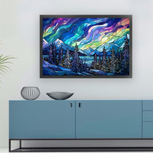 Load image into Gallery viewer, Glass Painting-Aurora Landscape - 60*40CM 11CT Stamped Cross Stitch
