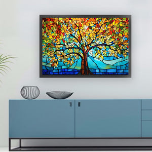 Glass Painting-Tree Of Life - 60*40CM 11CT Stamped Cross Stitch