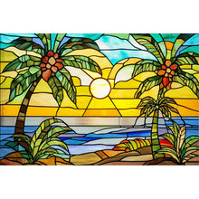 Load image into Gallery viewer, Glass Painting - Sunset By The Sea - 60*40CM 11CT Stamped Cross Stitch
