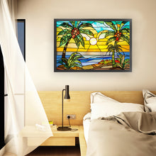 Load image into Gallery viewer, Glass Painting - Sunset By The Sea - 60*40CM 11CT Stamped Cross Stitch
