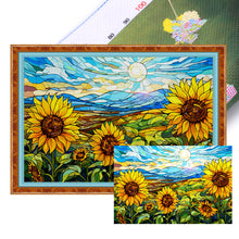 Load image into Gallery viewer, Glass Painting - Sunflower - 60*40CM 11CT Stamped Cross Stitch
