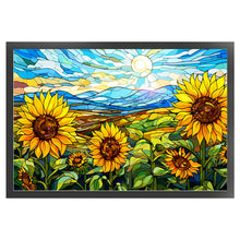 Load image into Gallery viewer, Glass Painting - Sunflower - 60*40CM 11CT Stamped Cross Stitch
