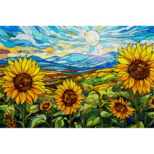 Load image into Gallery viewer, Glass Painting - Sunflower - 60*40CM 11CT Stamped Cross Stitch
