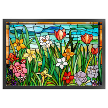 Load image into Gallery viewer, Glass Painting-Flowers - 60*40CM 11CT Stamped Cross Stitch
