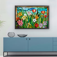 Load image into Gallery viewer, Glass Painting-Flowers - 60*40CM 11CT Stamped Cross Stitch
