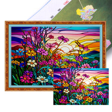 Load image into Gallery viewer, Glass Painting-Flowers And Sunset - 60*40CM 11CT Stamped Cross Stitch
