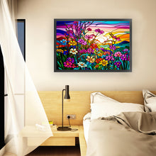 Load image into Gallery viewer, Glass Painting-Flowers And Sunset - 60*40CM 11CT Stamped Cross Stitch
