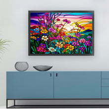 Load image into Gallery viewer, Glass Painting-Flowers And Sunset - 60*40CM 11CT Stamped Cross Stitch
