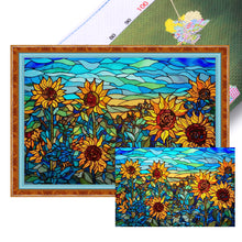 Load image into Gallery viewer, Glass Painting - Sunflower - 60*40CM 11CT Stamped Cross Stitch
