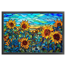 Load image into Gallery viewer, Glass Painting - Sunflower - 60*40CM 11CT Stamped Cross Stitch
