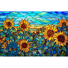 Load image into Gallery viewer, Glass Painting - Sunflower - 60*40CM 11CT Stamped Cross Stitch
