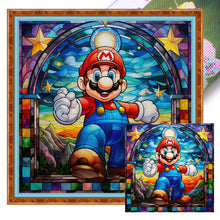 Load image into Gallery viewer, Glass Painting-Mario - 40*40CM 11CT Stamped Cross Stitch
