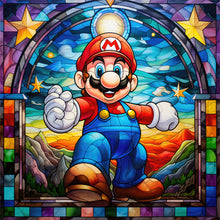 Load image into Gallery viewer, Glass Painting-Mario - 40*40CM 11CT Stamped Cross Stitch
