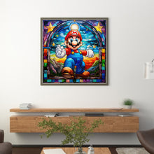 Load image into Gallery viewer, Glass Painting-Mario - 40*40CM 11CT Stamped Cross Stitch
