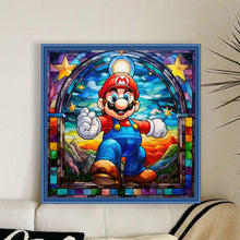 Load image into Gallery viewer, Glass Painting-Mario - 40*40CM 11CT Stamped Cross Stitch
