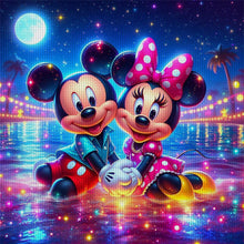 Load image into Gallery viewer, Glass Painting-Mickey And Minnie - 40*40CM 11CT Stamped Cross Stitch
