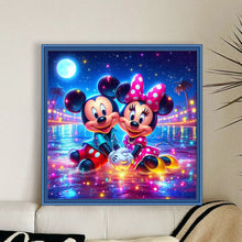 Load image into Gallery viewer, Glass Painting-Mickey And Minnie - 40*40CM 11CT Stamped Cross Stitch
