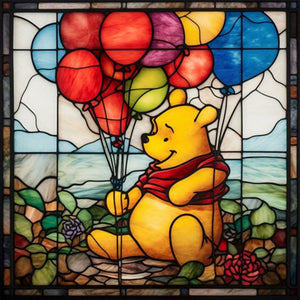 Glass Painting-Winnie The Pooh - 40*40CM 11CT Stamped Cross Stitch