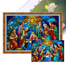 Load image into Gallery viewer, Glass Painting-Nativity Of Jesus - 60*40CM 11CT Stamped Cross Stitch
