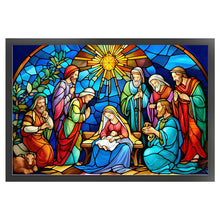 Load image into Gallery viewer, Glass Painting-Nativity Of Jesus - 60*40CM 11CT Stamped Cross Stitch
