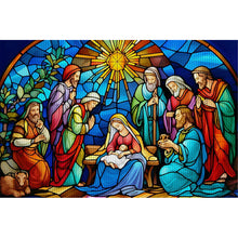 Load image into Gallery viewer, Glass Painting-Nativity Of Jesus - 60*40CM 11CT Stamped Cross Stitch
