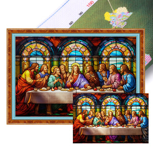 Glass Painting-Fr. - 60*40CM 11CT Stamped Cross Stitch