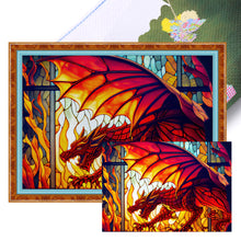 Load image into Gallery viewer, Glass Painting-Pterosaur - 60*45CM 11CT Stamped Cross Stitch
