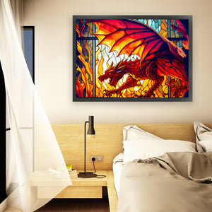 Glass Painting-Pterosaur - 60*45CM 11CT Stamped Cross Stitch