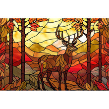 Load image into Gallery viewer, Glass Painting-Elk - 60*40CM 11CT Stamped Cross Stitch
