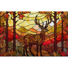 Load image into Gallery viewer, Glass Painting-Elk - 60*40CM 11CT Stamped Cross Stitch
