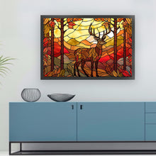 Load image into Gallery viewer, Glass Painting-Elk - 60*40CM 11CT Stamped Cross Stitch
