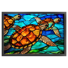 Load image into Gallery viewer, Glass Painting-Turtle - 60*40CM 11CT Stamped Cross Stitch
