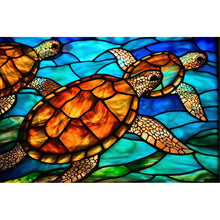 Load image into Gallery viewer, Glass Painting-Turtle - 60*40CM 11CT Stamped Cross Stitch
