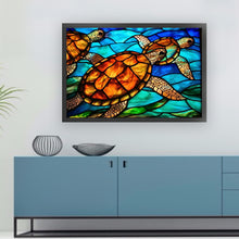 Load image into Gallery viewer, Glass Painting-Turtle - 60*40CM 11CT Stamped Cross Stitch
