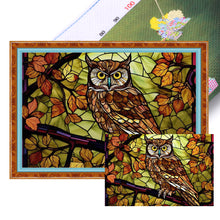 Load image into Gallery viewer, Glass Painting-Owl - 60*40CM 11CT Stamped Cross Stitch
