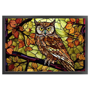 Glass Painting-Owl - 60*40CM 11CT Stamped Cross Stitch