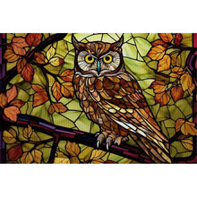 Load image into Gallery viewer, Glass Painting-Owl - 60*40CM 11CT Stamped Cross Stitch
