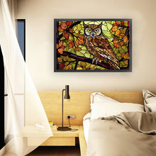 Load image into Gallery viewer, Glass Painting-Owl - 60*40CM 11CT Stamped Cross Stitch
