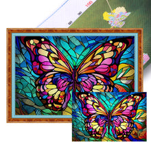 Load image into Gallery viewer, Glass Painting-Butterfly - 60*40CM 11CT Stamped Cross Stitch
