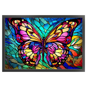 Glass Painting-Butterfly - 60*40CM 11CT Stamped Cross Stitch